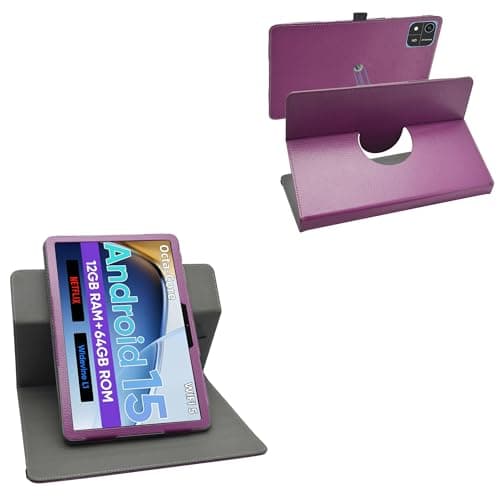 LiuShan Compatible with 360 Degree Rotation Stand PU Cover for Aiprotablet A30 / TUOHAITIME A30 / JUNINKE A30 / Callsky-Tab Cpad 10 / Ckypad Ctab 10 / Oangcc A15 10.1 Inch Tablet,Purple