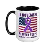 In November We Wear Purple Pancreatic Cancer Ceramic Mug, Black/White, 15oz