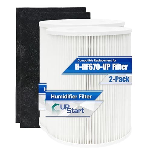 2-Pack H-HF670-VP Filter & Pre-Filters Set Replacement for Hunter Air Purifier Filter HP670 HP670WH- Compatible with Hunter H HF670 Filter Pack Activated Carbon Pre Filter H-HF670 Prefilter Parts