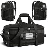 ETRONIK Gym Bags for Men Women, Carry On Luggage 22x14x9 Airline Approved, Tactical Duffle Bag with Shoe Compartment, 3 in 1 Carry on Travel Backpack with Wet Pocket, Weekender Overnight Bag, Black