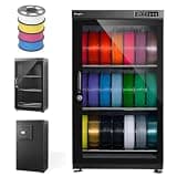 3D Filament Dry Cabinet, Anti-Moisture Storage Box Holding 10-12 Filament Spools (70L) or 15-21 Spools (100L), Fully Sealed Metal Construction with Tempered Glass Door, Magnetic Seal 100L