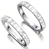 Tensea 2-Pack 14K Gold Plated Stackable Bands Compatible for Oura Ring Gen 5/4/3, Wedding Cubic Zirconia Simulated Diamond Ring Stack, Smart Ring Stacking Rings for Women, Size 6 7 8 9 10, Silver