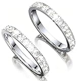 Tensea 2-Pack 14K Gold Plated Stackable Bands Compatible for Oura Ring Gen 5/4/3, Wedding Cubic Zirconia Simulated Diamond Ring Stack, Smart Ring Stacking Rings for Women, Size 6 7 8 9 10, Silver