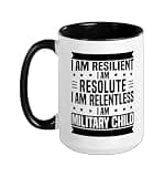 I Am A Military Child USA Veteran Military Child Month Ceramic Mug, Black/White, 15oz