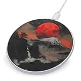 Japanese Mount Red Sun Wireless Charger Portable Fast Charging Pad Lightweight Wireless Charging Pad 10W Slim Charging Station for Phone Charger Mat for Travel Home Office Desk
