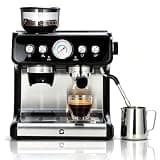 20 Bar Espresso Machine with Built-in Grinder, 1400W Professional Coffee Maker with Milk Frother Steam Wand, 2.8L Removable Water Tank, Adjustable Shot Volume for Home Office Latte Cappuccino,Black