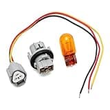 Yiwview 1Set Turn Signal Light Socket Harness, Compatible with Nissan Rogue Altima Pathfinder, 3157 3-Wire Headlight Bulb Connector with Pre-Wired Pigtail and Amber Bulb, Replace OEM #26243-5HA0A