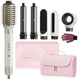 6 in 1 Hair Styler, High Speed Ionic Hair Dryer with Auto-Wrap Curlers, Blow Dryer Oval Brush & Volumizer, No Heat Damage Hot Air Styler for Fast Drying, Curling, Smoothing & Volume (Pearl White)