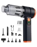 Portable Cordless Car Vacuum,4-in-1 Handheld Cordless Vacuum with 30000Pa Suction,130000 RPM,6800mAh Battery,10 Nozzles,Rubber Paint Material for Car,Home,Birthday Gifts for Men Dad Husband(Ink Black)