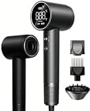 High-Speed Hair Dryer, 160,000 RPM Blow Dryer with Diffuser, Nozzle, Comb,Black