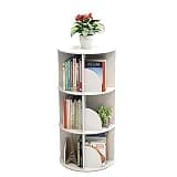 Book Shelf 360° Rotating Bookshelf 1-6 Tier Standing Bookcase Round White Book Rack Small Space Home Corner Bookshelf Organizer Use for Many Years