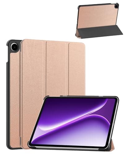 Case for OnePlus Pad Go 2 12.1-Inch Tablet, PU Leather+PC Cover with Folding Stand, Shockproof Protective Case,Compatible with Pad Go 2 12" Android Tablet(Gold)