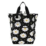 Nesatuwa Black White Daisy Diaper Bag Backpack Waterproof Large Capacity Multifunctional Diaper Bags with Insulated Pockets and Stroller Straps Travel Backpack for Baby Girl/Boy