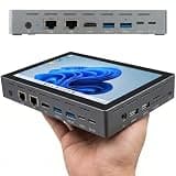 HIGOLEPC Mini PC 12th Gen N95 16GB RAM 256GB ROM, 4G Mini PC with Screen Dual 2.5GbE LAN Full-Functional USB-C Desktop Computer with Battery, WiFi 5 BT 5.0 4K Display HDMI (N95-16+256)