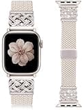 TOYOUTHS Braided Magnetic Band Compatible with Apple Watch Bands 42/41/40/38mm Women Men, Dressy Celtic Metal Fancy Stretchy Elastic Bracelet Strap for iWatch Series 11 10 9 8 7 6 5 4 SE 3 2 1