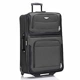 Travel Select Amsterdam Softside Expandable Luggage with Rolling Wheels, Gray, 29-Inch Large