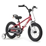 RoyalBaby Freestyle Kids Bike 14 Inch Childrens Bicycle with Training Wheels Toddlers Boys Girls Beginners Ages 3-5 Years, Red