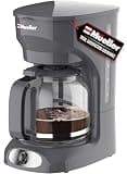MUELLER HOME 12-Cup Drip Coffee Maker Perfect for Home or Office, Borosilicate Carafe, Auto-Off, Reusable Filter, Anti-Drip, Keep-Warm Function, Clear Water Level Window, Gray