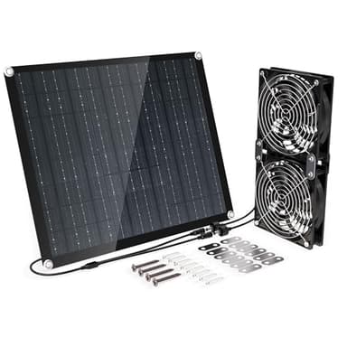 Solar Panel Fan, 30W Solar Fan, Solar Panel Fan kit, Solar Exhaust Fan, Suitable for Small Chicken coops, pet Houses, Solar Ventilation Fan, Solar Exhaust Fan