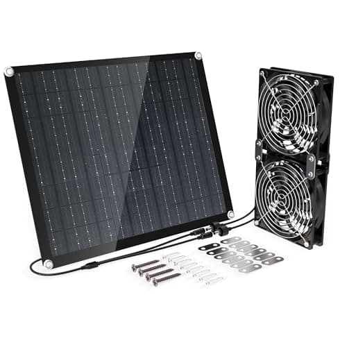 Solar Panel Fan, 30W Solar Fan, Solar Panel Fan kit, Solar Exhaust Fan, Suitable for Small Chicken coops, pet Houses, Solar Ventilation Fan, Solar Exhaust Fan