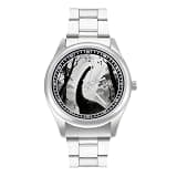 FodPand Mens Stainless Steel 3-Hand Analog Watch Easy Reader 40mm Dial