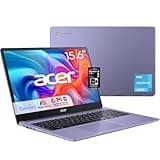 Acer Chromebook 315 Laptop, 15.6" HD IPS Anti-Glare Display, Intel Celeron N4500, 4GB LPDDR4X RAM, 192GB Storage (64GB eMMC+128GB SD Card), USB-C | A, Wi-Fi 6, DTS Audio, Chrome OS, Lavender Purple