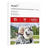 Koala Thick Photo Paper Double-sided Glossy Heavyweight Paper 8.5X11 Inches 80LB 100 Sheets 300GSM Cardstock Compatible with Inkjet Printer
