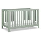 Carter's by Davinci Colby Grow 6-in-1 Convertible Bassinet to Crib in Light Sage, Portable Design with Removable Wheels, Wooden Baby Bed w/Four Adjustable Heights | GREENGUARD Gold and FSC Certified