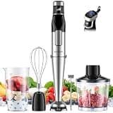 SHARDOR Immersion Blender Handheld 1100W, 5-in-1 Stick Blender with Variable Speed Trigger,Stainless Steel Shaft, Chopper, Beaker, Whisk and Frother for Soup, Sauces, Smoothies, Baby Food