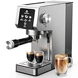 Elountik 20-Bar Espresso Machine with Automatic Steam Wand, 1300W Professional Espresso Maker for Home, 40 Oz Removable Water Tank, Single & Double Shot