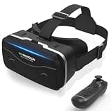 COCERKET VR Headset with Bluetooth Remote for 4.7-7" iPhone & Android Phones, HD Aspheric Lenses, Adjustable Focus & Pupil Distance, Heat Dissipation Design