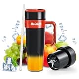 Portable Personal Blender for Shakes and Smoothies with 6 Blades, 21oz(600ml) Personal Size Juicer USB-C Rechargeable with Straw Brush&Lid, for Home, Gym, Travel, Kitchen (Black)