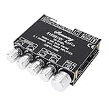 Mingzhe Intelligent BT5.0 2.1 Channel Subwoofer Amplifier Board for Home Theater Music Lovers MetalBlack 8"x5.3"x1.8"