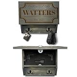 Customizable Hidden Storage Wall Coat Rack with Family Name & Established Date – Magnetic Locking Concealment Shelf – Wall-Mounted Entryway Organizer & Coat Hanger Rack Decor (Gray)