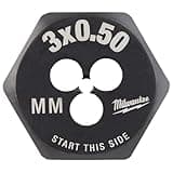 Milwaukee Electric - M3-0.50 MM 1-INCH HEX Threading DIE