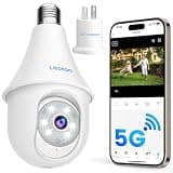 litokam Light Bulb Security Camera 5MP, 5G/2.4GHz 2K WiFi Socket Cam for Home, Wireless Outdoor/Indoor Cameras Outside with Motion Detection, Alarm Siren, Color Night Vision, Campatible with Alexa