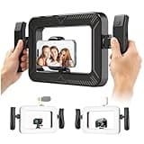 yAyusi Handheld Cell Phone Stabilizer with Light,Phone Light for Video Recording with Handle,3600mAh LED Selfie Ring Light for Phone with Phone Holder,Smartphone Video Rig for Camera,Vlog,TikTok
