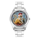 FodPand Analog Men Stainless Steel Band Watch Big Face Silver Wristwatch