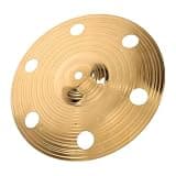 ULDIGI 10-inch Alloy Crash Cymbal with Holes for Rock Drum Set, Bright Trashy Sound, Crisp Waterdroplet Tones, Smooth Edges, Golden Finish, Fast Attack, Short Decay, for Beginners