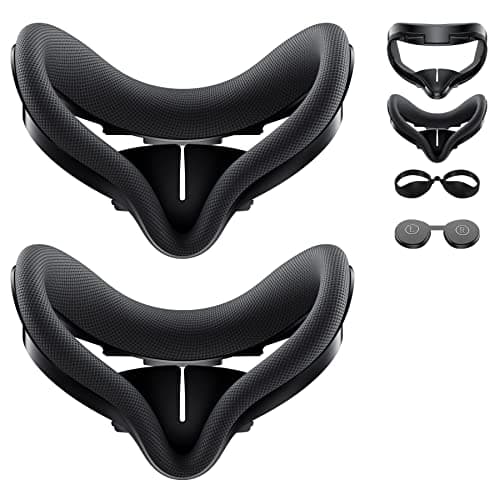 Hastraith Removable VR Facial Interface Bracket & Mesh Foam Face Pad Replacement Accessories for Oculus Q Quest 2 with Lens Anti-Scratch Ring & Lens Protector Cover & Nose Pad, Sweat-Proof Comfortable