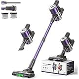 Cordless Vacuum Cleaner,Vacuum Cleaner for Home with Brushless Motor,Lightweight Stick Vacuum with Self-Standing and Touch Screen,Hardwood Floor Vacuum for Pet Hair,Carpets,Tile(Eggplant Purple)