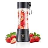 Portable Mini Size Smoothies Blender - Personal Blender Cordless with 6 Stainless Steel Blades & 380ML BPA Free Traveling Juice Cup, Making Fresh Juice in Picnic/Travel Conveniently
