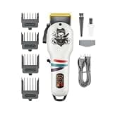 DAXXIN Hair Cutting Tool, Professional Hair Clipper Titanium Coating Blade Hair Trimmer Electric Hair Cutting Machine Barber Machine for Men(White)