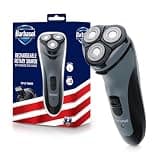 Barbasol Rotary Shaver, Rechargeable Electric Rotary Shaver with Stainless Steel Blades, Pop-Up Trimmer, Wireless Cordless Electric Razor, Close Shave, Full 8 Hour Charge Provides 45 Minute Run-Time