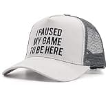 PopCrew Gaming Hats | Funny Video Gamer Gifts Accessories for Men Women Kids Teen Boys Hat Cap (Paused)