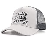 PopCrew Gaming Hats | Funny Video Gamer Gifts Accessories for Men Women Kids Teen Boys Hat Cap (Paused)