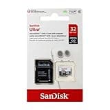 SanDisk Ultra 32GB microSDHC UHS-I Card with Adapter, Silver, Standard Packaging (SDSQUNC-032G-GN6MA)
