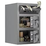 6.94 Cuft large Safe, Home Safe Cabinet Safes Fireproof Safe, Fire & Waterproof Large Security Safe with Keypad, Fingerprint & Spare Keys, Anti-Theft Fire Proof Safe for Money Valuables (Double doors)