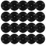 moheaaei 20PCS Blank Vinyl Records Decor, Fake Record Vintage Decorations, 12 Inch Faux Vinyl Records for Wall Display, Retro Blank Record for DIY Projects, Music Party, Home Studio Room Decor