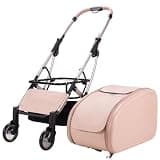 Pet Stroller with 4 Wheels,Foldable Travel,Breathable Mesh Windows for Small/Medium Dogs Cats(Pink)